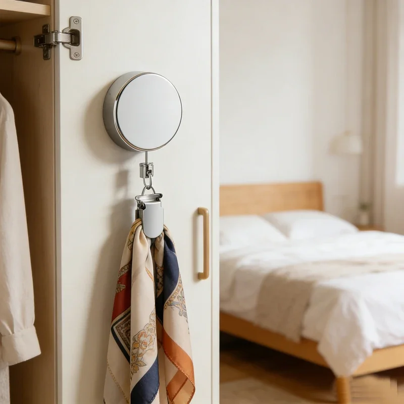 1/2PCS Automatic Retractable Towel Rack No Punching Self-Adhesive Wall Hanging Towel Holder Automatic Rebound With Strong Clip image 6