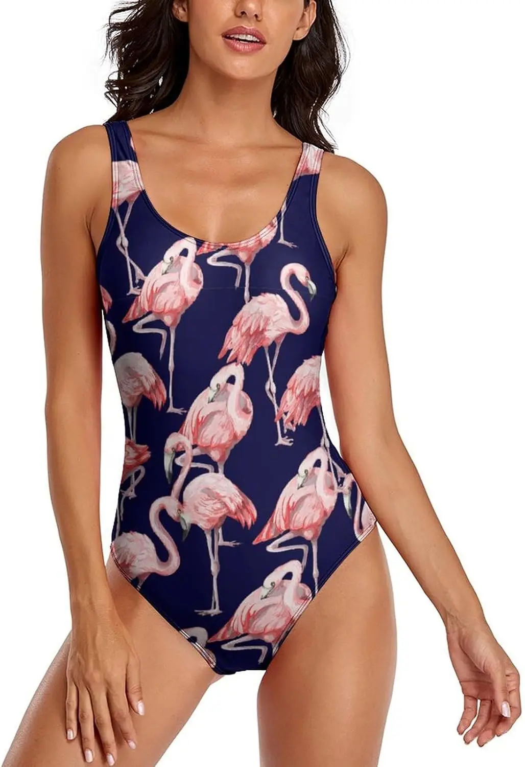 

Luxy Trio Pink Flamingo Women's One Piece Swimsuits Athletic Training Swimwear Bathing Suits
