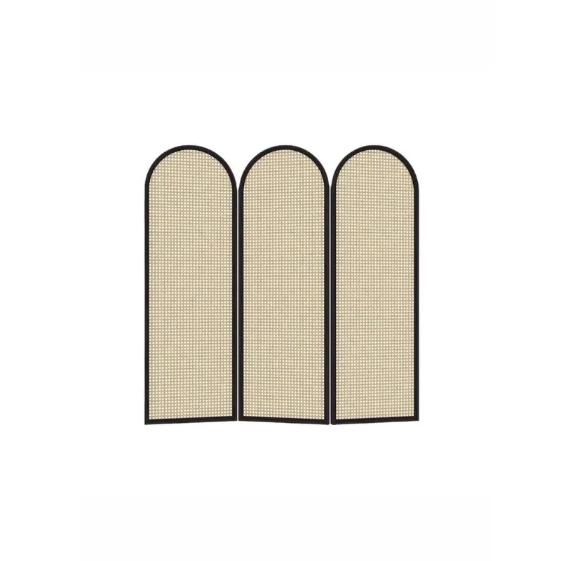 For Mumei Solid Wood Rattan Screen Partition Surprise Wind B & B Hotel Bedroom Modern Simple Foldable Folding Screen Two Pieces