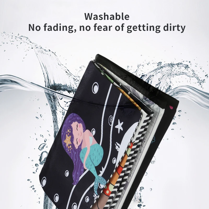 Illuminazione del bambino, Puzzle e calendario per la prima educazione Baby Head Up Practice Training, libro di stoffa a strappo