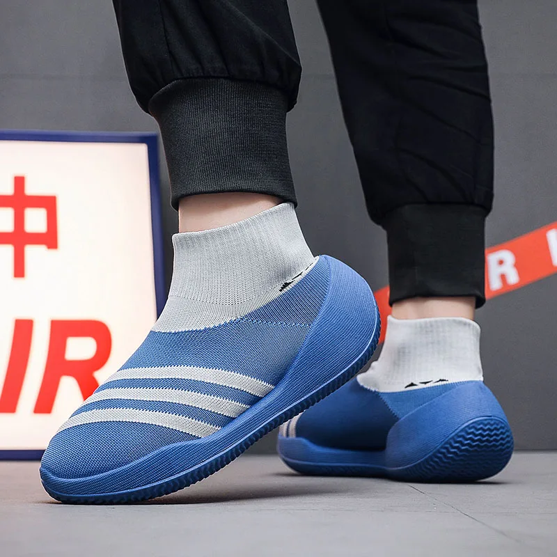 2025 Trendy Man Flats Slip On Casual Sock Shoes For Men Designer Fashion High Top Breathable Sneakers Lightweight Zapatos Hombre