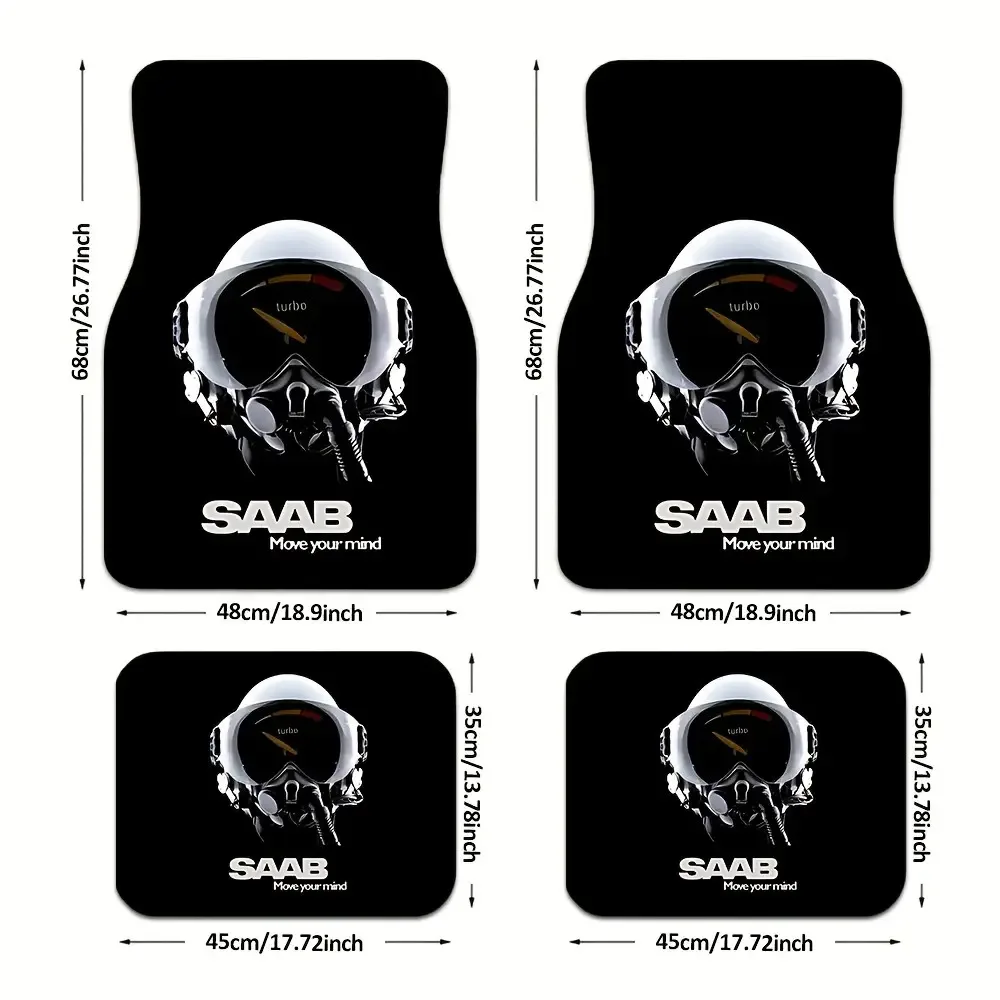 S-for SAAB Auto/4-teilige Fußmatten/Passend für alle Fahrzeuge/Perfektes Weihnachtsgeschenk für Auto-Enthusiasten