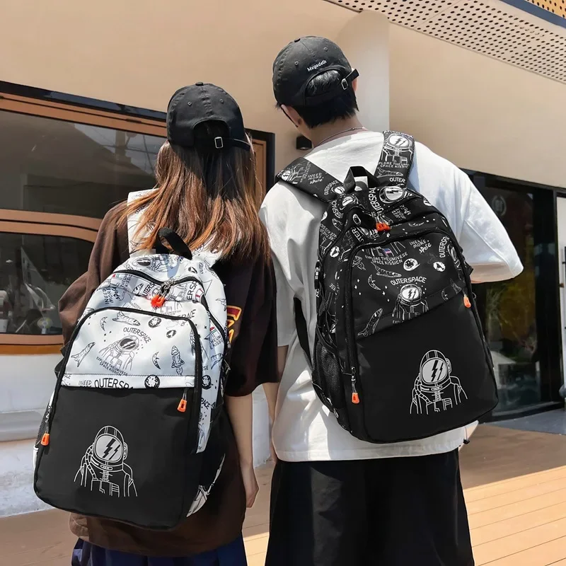 New Backpack Male Fashion Spine Protection Brand High School Students Backpack Large Capacity Wear-resistant Computer Bag