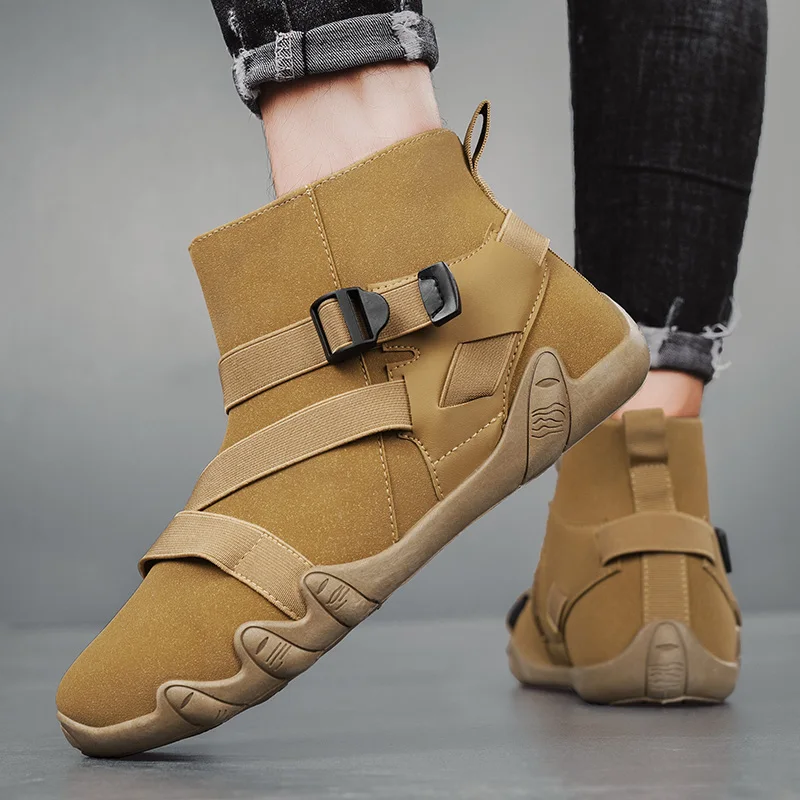 

Мужская обувь на весну и осень 2023 года, новые высококачественные трендовые высокие туфли, мужская износостойкая рабочая обувь на толстой подошве