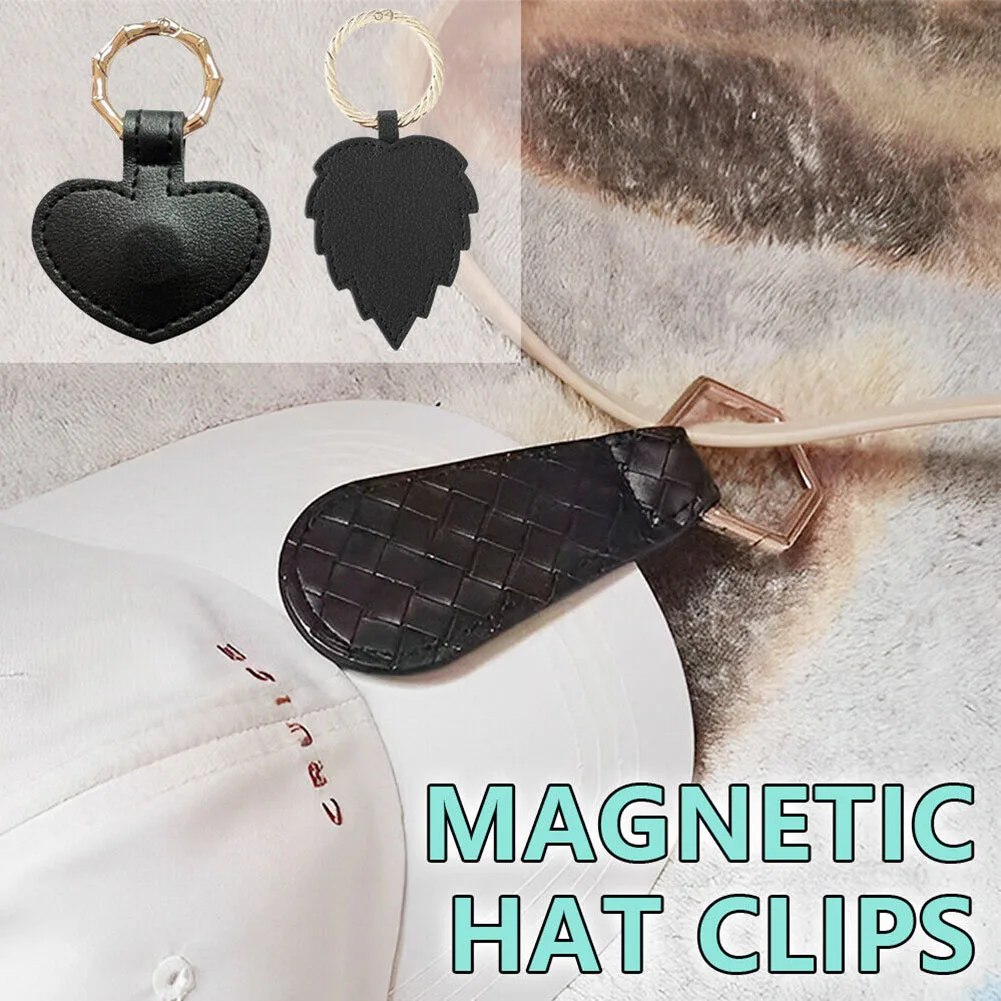 Magnetic Hat Cap Clips PU Leather Clips For Traveling Bags Magnetic Hat Keeper Backpack Luggage Essentials Bag Hat Holder