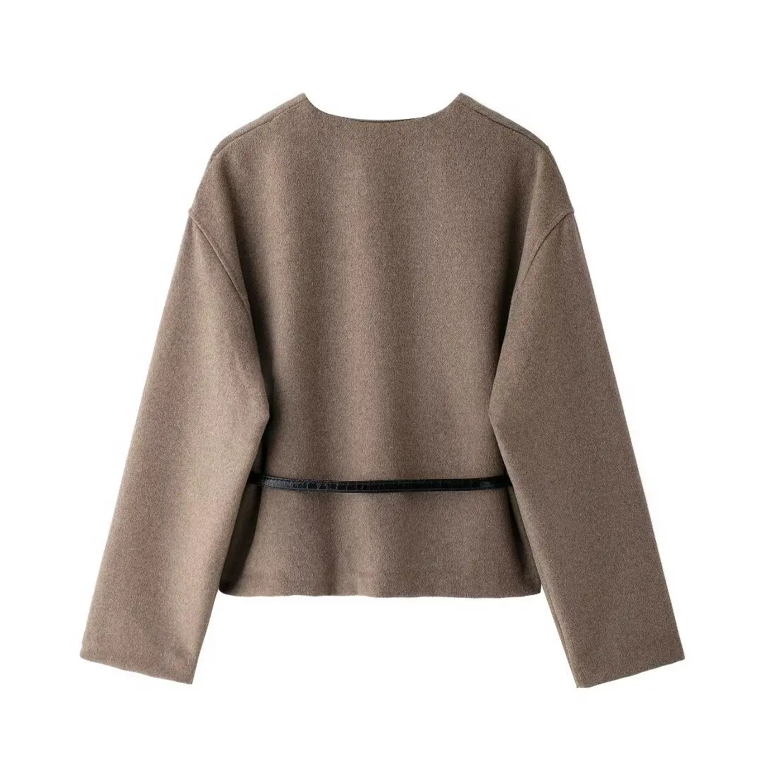 

Dames Zacht Gordannusck Wrap V-hals Lange Mouwen Nieuwe Elegante Dame Woon-werk Uitloper voor Dames