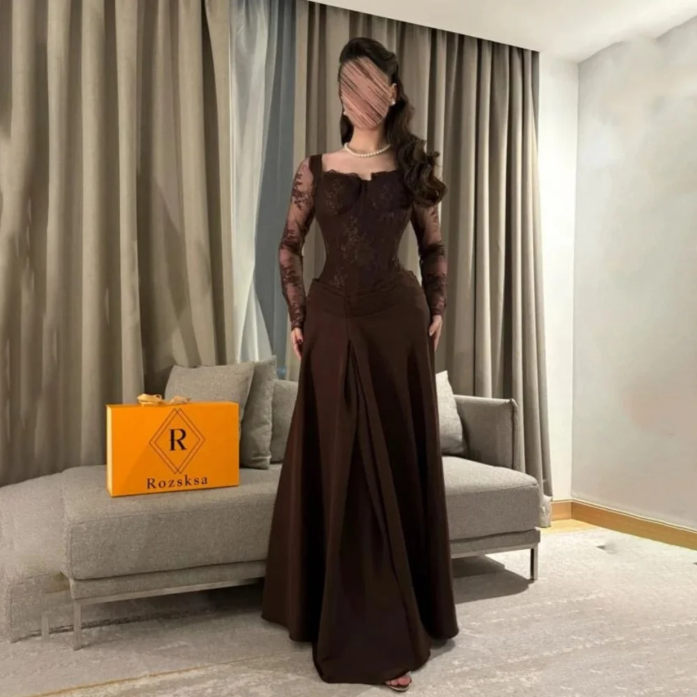 

Customized Exquisite Long Sleeve Mermaid Evening Dress Charming Ruched Prom Dress Sexy Lace Applique Party Gown вечернее платье