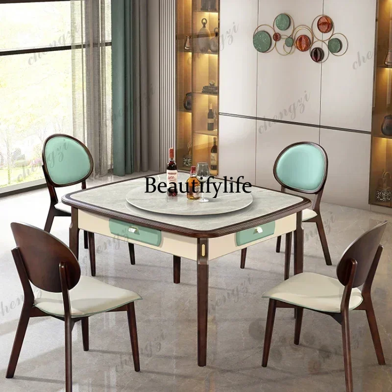 Solid Wood Mahjong Machine Automatic Dining Table Dual-Use Household
