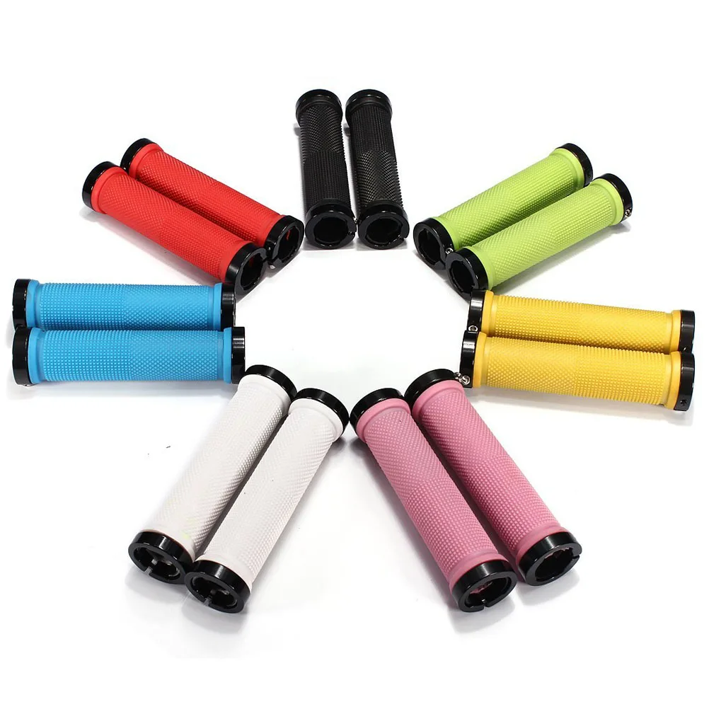 

Bike H Grips 12cm White Rubber Aluminum Non Slip Texture Suitable for Mountain Road Folding Bikes Long Cycling