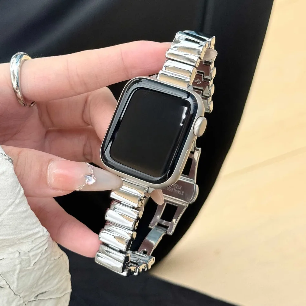 Für Apple Watch Glänzendes Armband, geeignet für Größen 38-49mm, kompatibel mit iWatch S11-1 SE Ultra Serie (Uhr nicht enthalten).
