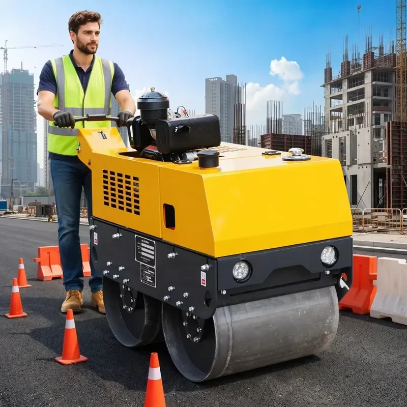 1-3 Ton Hydraulic Vibratory Small Roller Compactor for Road Asphalt Compaction Site Selection and Construction Machinery