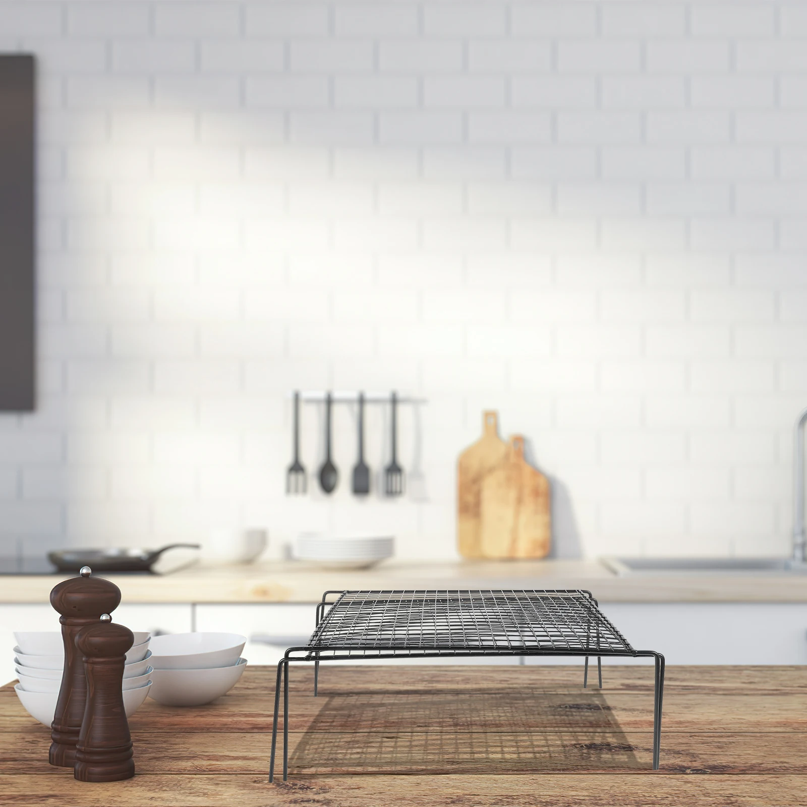 

Adjustable Expandable Wire For Cabinet Kitchen Storage Telescopic Design Metal Organizer Dish Spice Holder Iron Cabinet