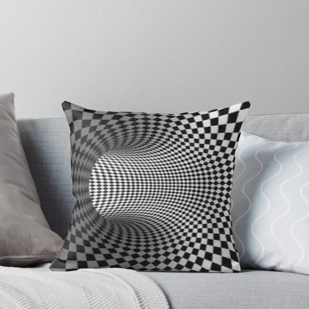 

Black and white checkered optical illusion Throw Pillow Christmas Pillowcase Cushion Cover Set Pillow