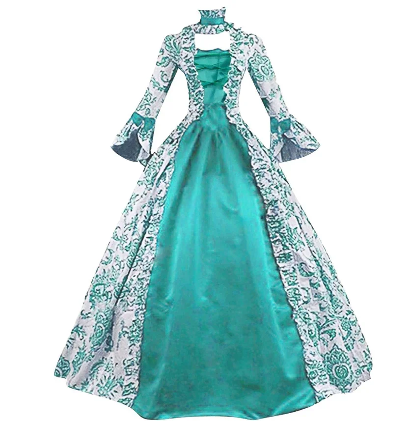 Женское средневековое платье для косплея Марии-Антуанетты больших размеров, фиолетовое викторианское вечернее платье в стиле Ренессанс, готический халат с цветочным принтом