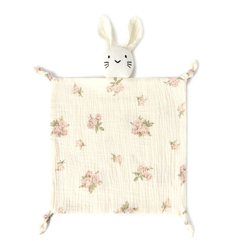 Beruhigt Beschwichtigungstuch, Lätzchen, süßes Kaninchen, Kuschelspielzeug, Schlafpuppe für Neugeborene