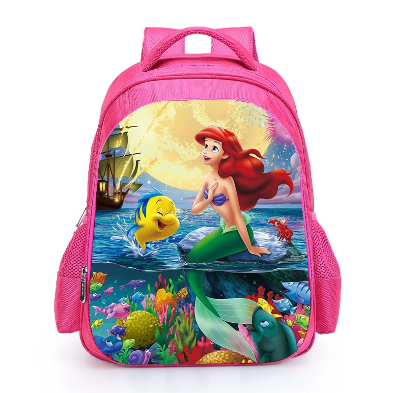 New Fashion Princess zaino The Little Mermaid Ariel Girls Nylon Pink School Bags borsa zaino per bambini Mochilas