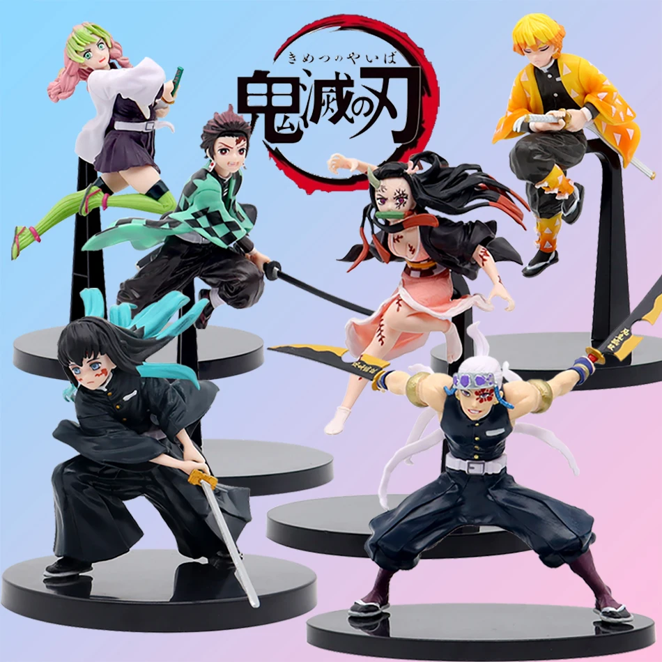 Anime Demon Slayer Kimetsu no Yaiba figure Kamado Tanjirou Action Figure Agatsuma Zenitsu Nezuko Warrior PVC Model Toys