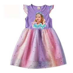 Tanzen wie Nastya Show Kleidung Baby Mädchen ärmellose Freizeit kleider mit kleinen Tasche Kinder Cartoon Hochzeits feier Prinzessin Vestidos