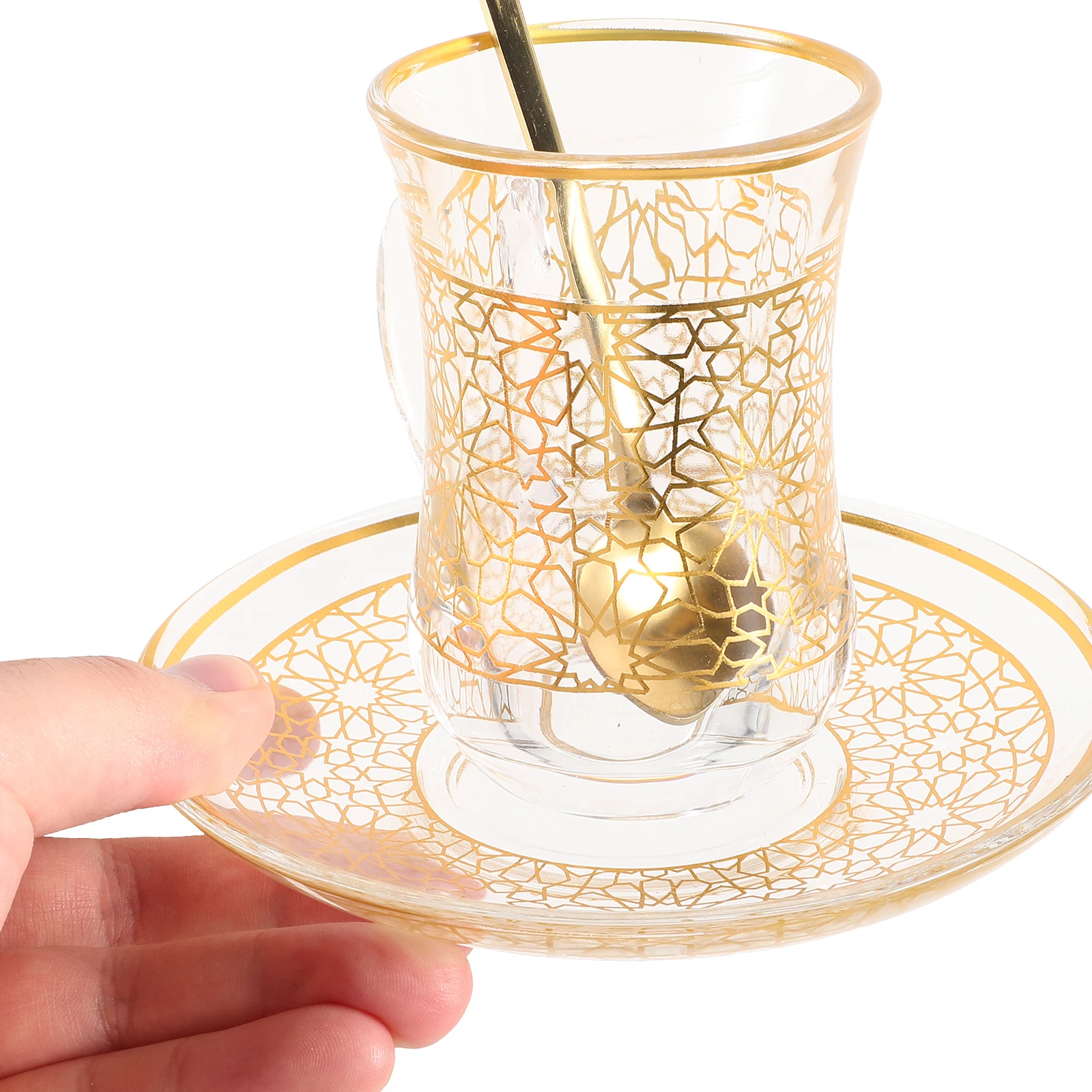 1 مجموعة كوب حليب زجاجي مع الصحن 200 مللي تصميم بسيط حديث طقم فناجين القهوة لعصير الشاي النبيذ لاتيه أكواب كوب ماء ديكور #3