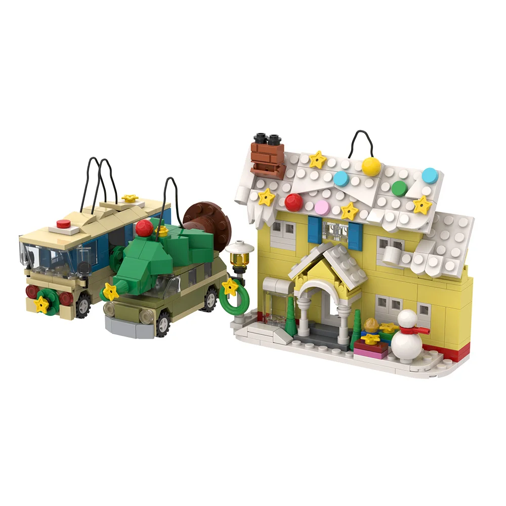 Gobricks MOC blocs de construction de vacances de noël, modèle d'hiver, briques d'architecture RV, bricolage, jouet assemblé, cadeau pour enfants