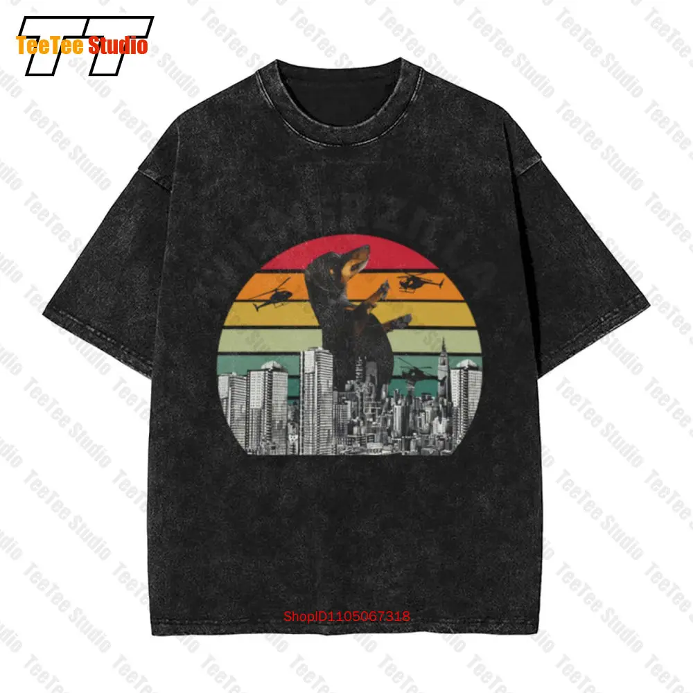 

Винтажная футболка большого размера с таксой Wiener Zilla GT2N