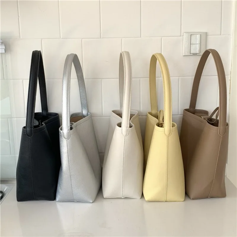 Large cylindrical bucket bag with a luxurious feel, versatile one shoulder bag, large capacity  women's bag