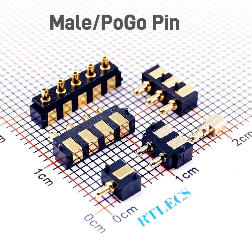 50 20 5 PCS SMT Spring-Loaded Pogo Pin Connector 1 2 3 4 5 Position 2.5 Grid 90 Degree Surface Mount Horizontal Single Row SMD