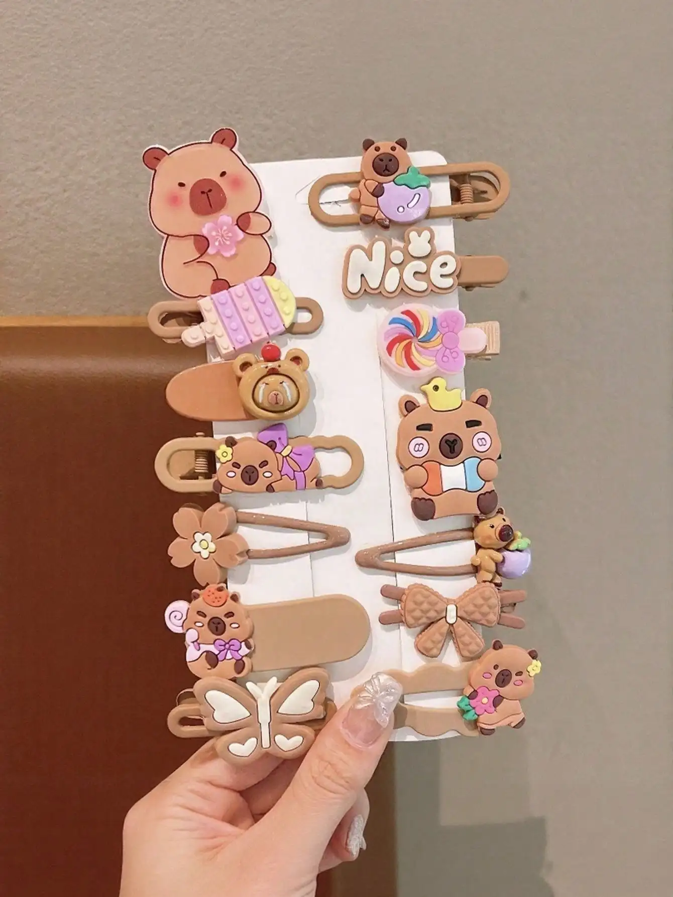 14Pcs Bulk Cute Capybara Hair Clips, Cartoon Kids Hair Barrettes for Girls, Sweet Hair Accessories for Daily Wear