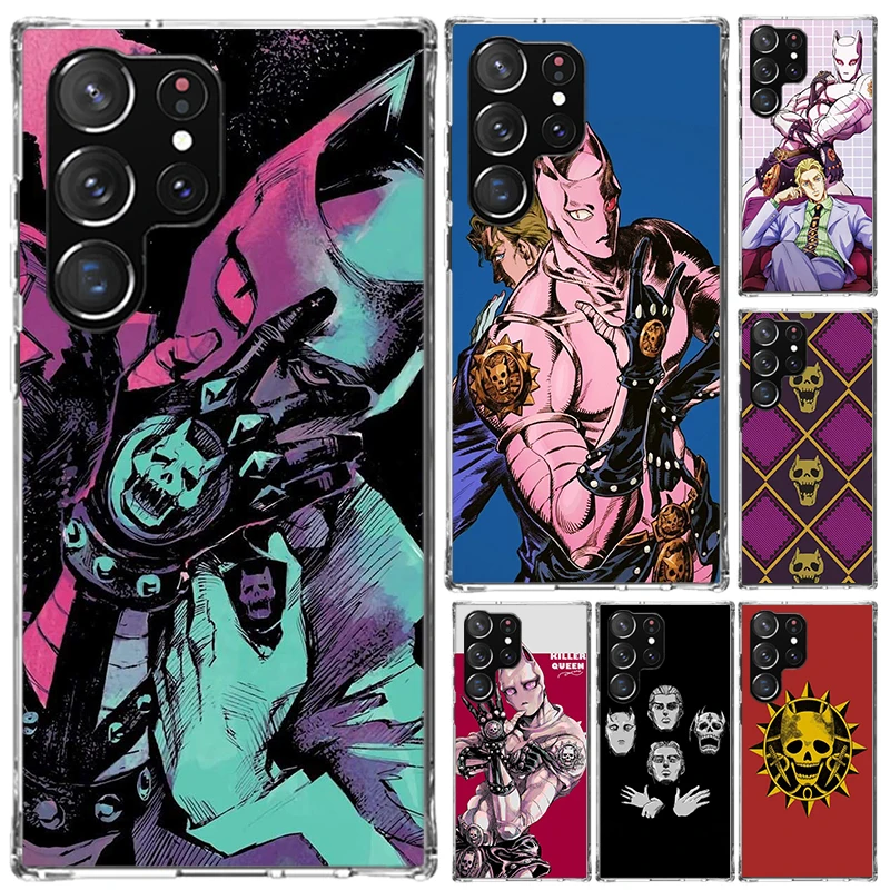 JoJo Adventure Killer Queen Phone Case for Samsung Galaxy S24 S23 S22 S21 Ultra S20 FE S10 Plus S10E S9 S8 + S7 Edge Soft Print