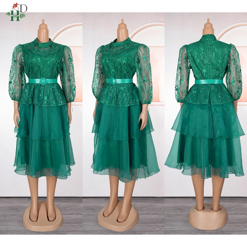 Африканские платья, женская модная элегантная одежда больших размеров, летняя кружевная одежда с высокой талией для свадебной вечеринки, новинка 2025 года, турецкий халат