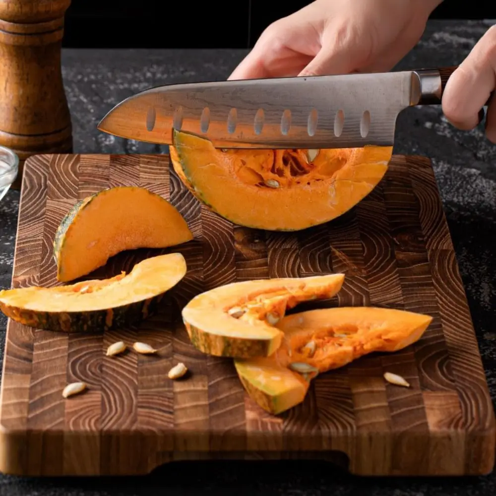 Multifunctional Thickened Teak Wood Cutting Board Double-sided Rectangular Chopping Block Large Size Non-slip Serving Board Chef