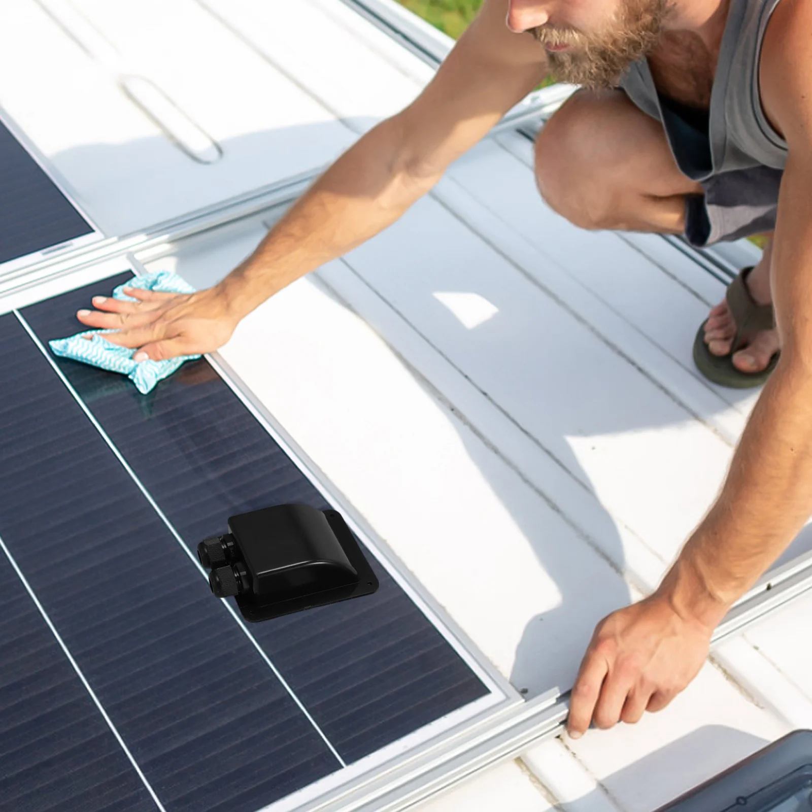 Solar Panel Cable Glands Uv Resistant Rv Yacht Accessory Durable Impact Resistant Easy Installation Solar Wiring Entry Box