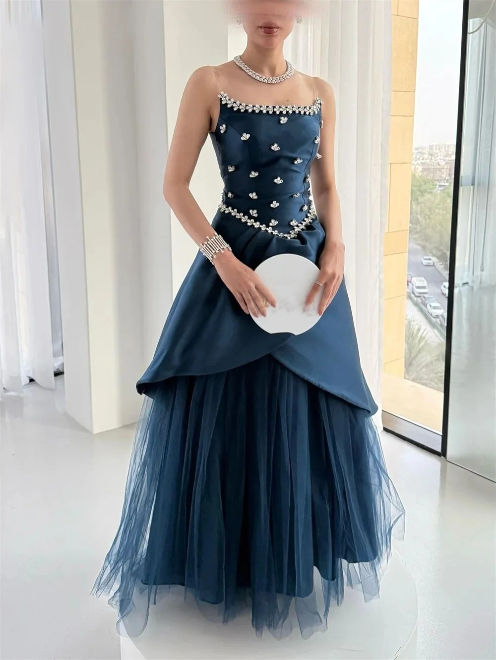 فساتين سهرة رسمية طويلة مطرزة باللون الأزرق مناسبة حسب الطلب، فساتين سهرة للجنسين، جيرسي ريترو دبي السعودية، حفلة موسيقية مخصصة