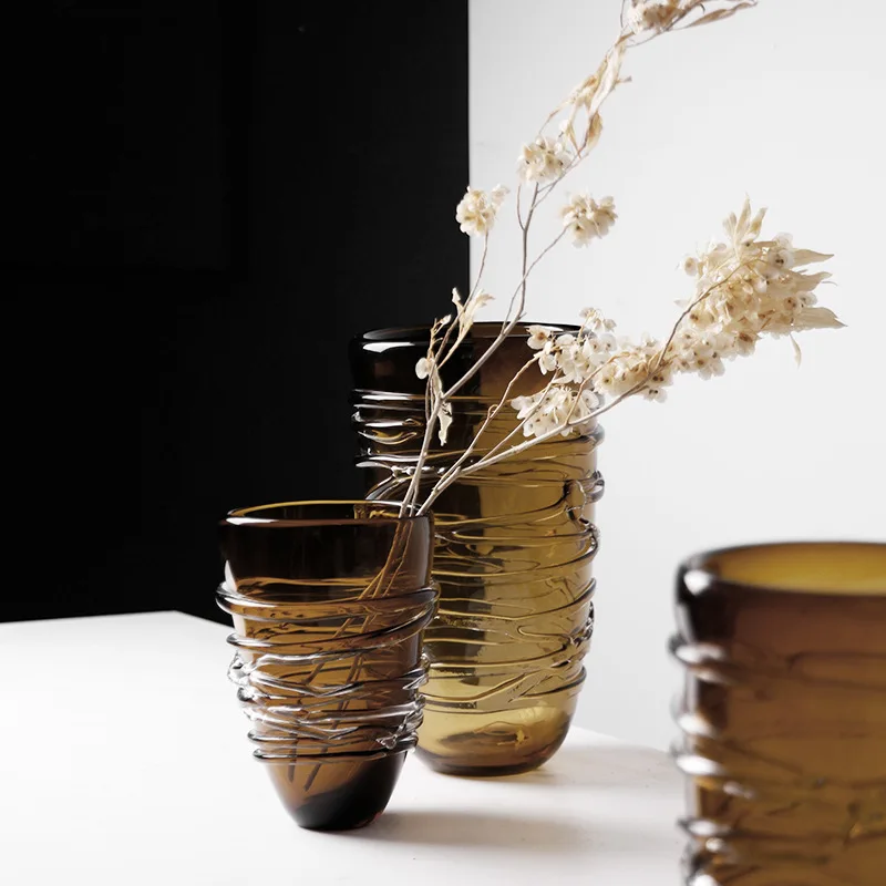 مزهرية مائية زجاجية فاخرة خفيفة حديثة لمدخل غرفة المعيشة وطاولة طعام وترتيب الزهور المنزلية ديكورا فنية #1