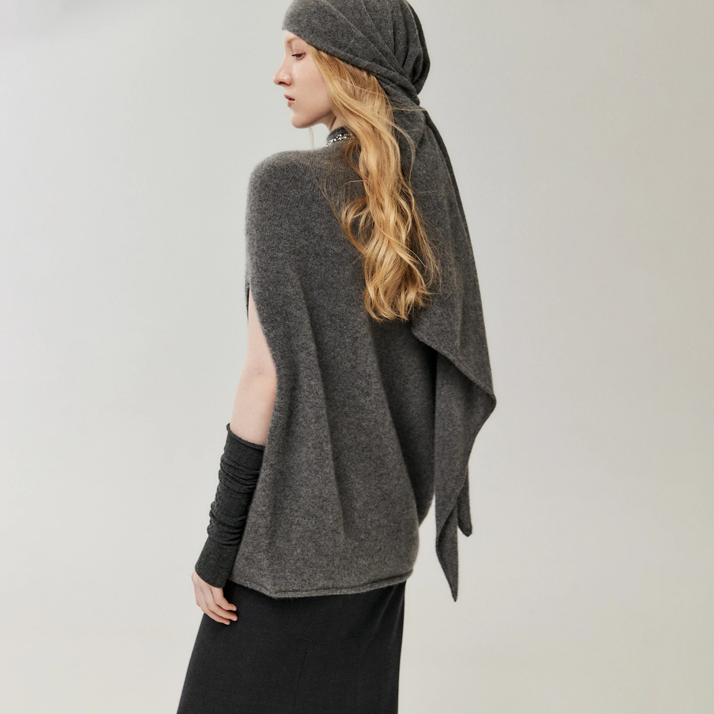 CHICUU Women 100% Cashmere Scarf Triangle Shawls Autumn Winter Soft Warm Cashmere Knitted Triangular Scarfs