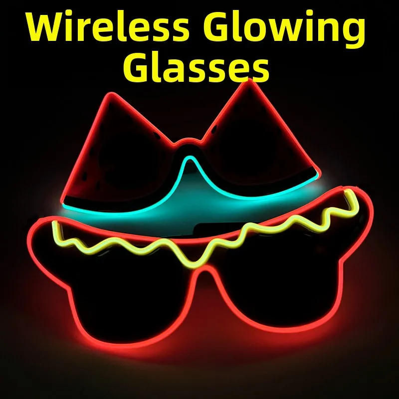 نظارات شمسية مضيئة جديدة بتصميم الهوت دوج والنقانق والبطيخ، إضاءة ليلية للحانات والرقص، أدوات لخلق أجواء المهرجانات الموسيقية... #5