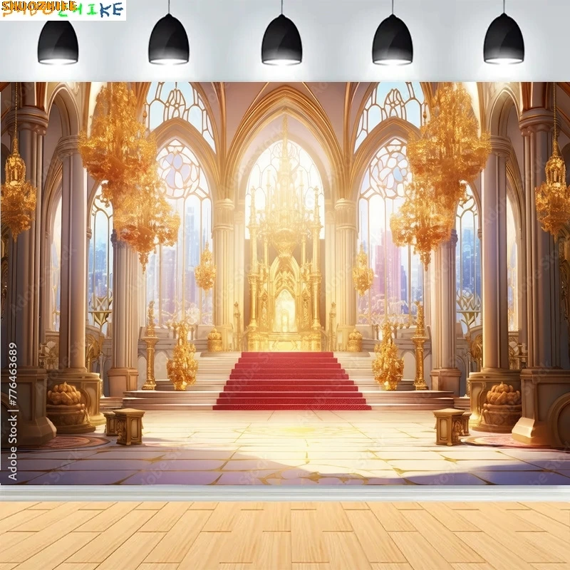 

Wedding With Grand White Floral Archway Photography Backdrops Church Luxurious White Room Window Photo Background HL-09