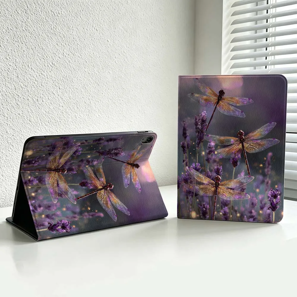 Purple Dragonfly Lavender Cover For iPad Pro Air mini 7 6 5 4 3 2 1 9gen M5 M4 11th 10th A17 Pro A16 Soft Inch Tablet Case