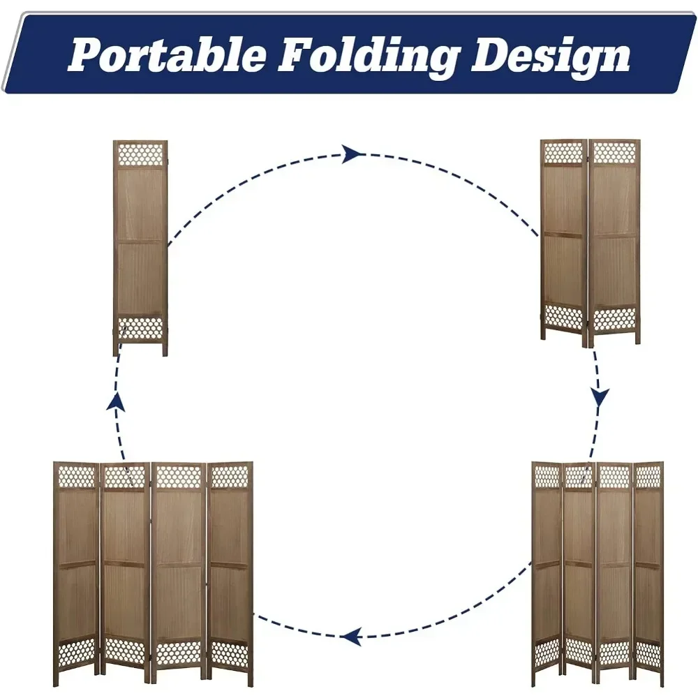 #For Dining Room Bedroom Screen Wooden Room Divider and Folding Privacy Screen Light Brown Separator Devider Home  Garden&