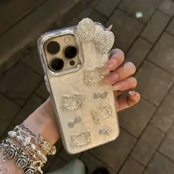 Hello Kitty Anime Diamond Trojrozměrný řetízkový kryt na telefon pro iPhone 11 12 13 14 15 Pro Max Plus 16Pro Nárazuvzdorný kryt Dárky 8 nejlepší prodej Kryt na telefon Hello Kitty - №5