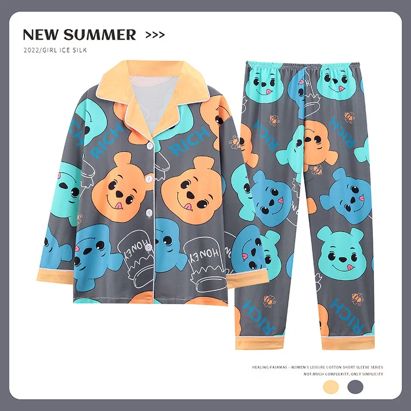 New Children's Pajamas Spring And Autumn Home Furnishings Big Children's Pajamas Pajamas Set Large Boys' Casual Two Piece Set