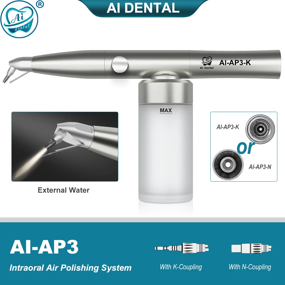 

AI DENTAL AI-AP3 K/N-Type Intraoral Air Polishing Sandblasting Gun Alumina Blaster with External Water Spray Dentistry Tools