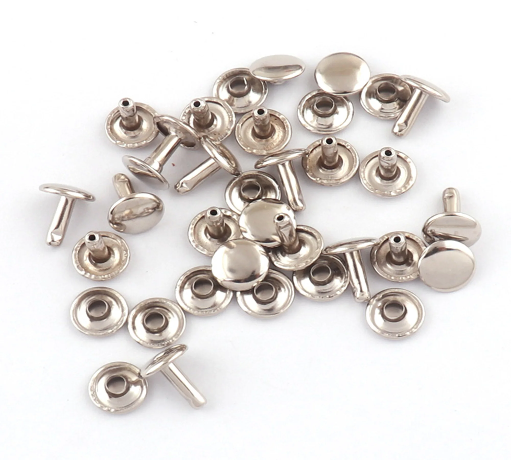 Silver/Gold/Gunmetal/Rose gold/Bronze/Rainbow Double Cap Rivets,Studs Leather craft Rivet Fastener Snaps Prong Studs rapid rivet