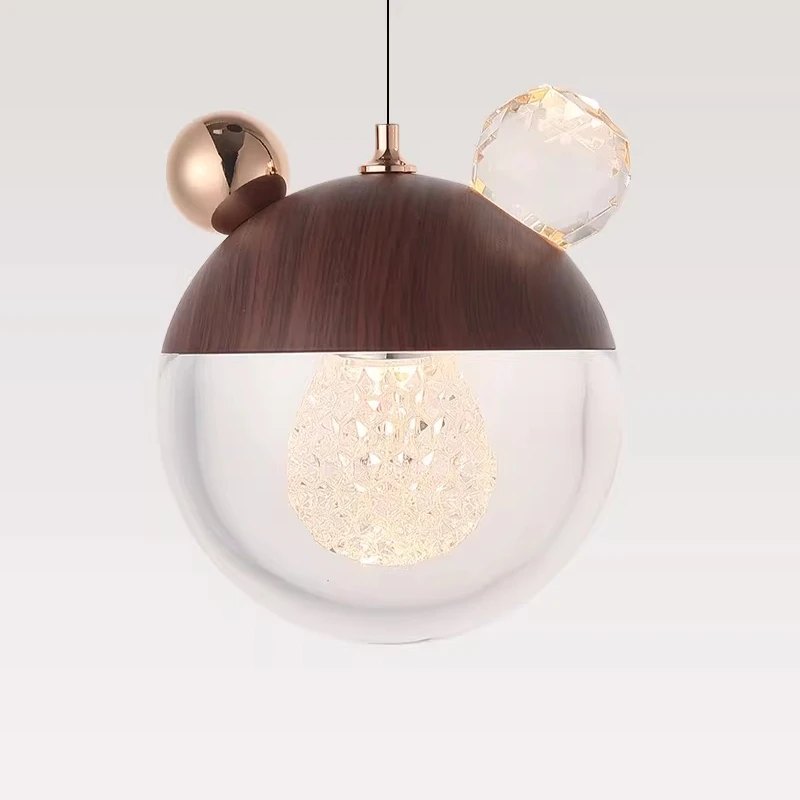 Wabi Sabi Retro Pendant Light Solid Wood LED Design LED Hanging Lamp Nordic Modern Pendant Lamp for Living Room Home Decor