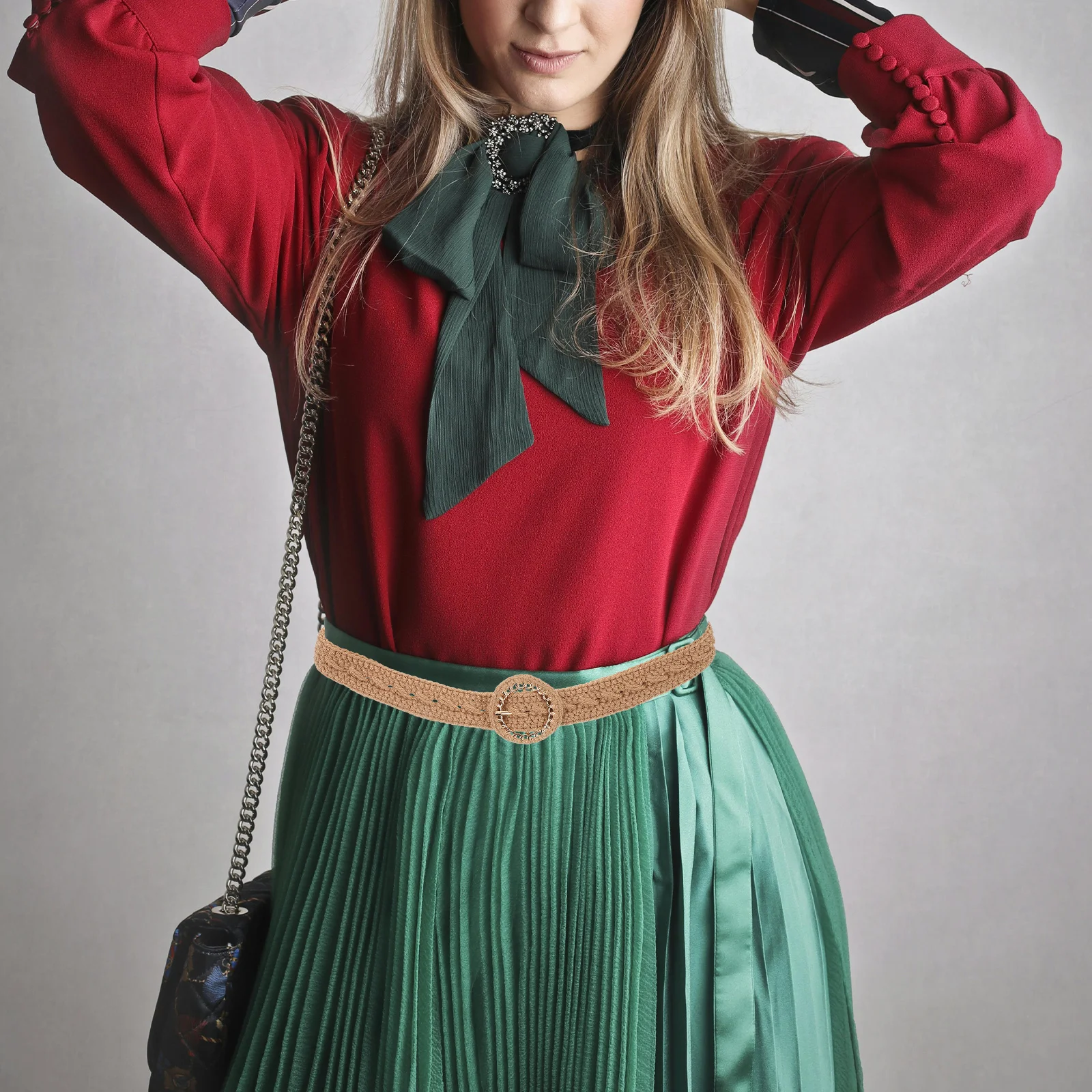 محبوك حزام الخصر مضفر القطن حبل مشبك قابل للتعديل لفساتين التنانير السراويل النساء المنسوجة حزام فستان صيفي التبعي