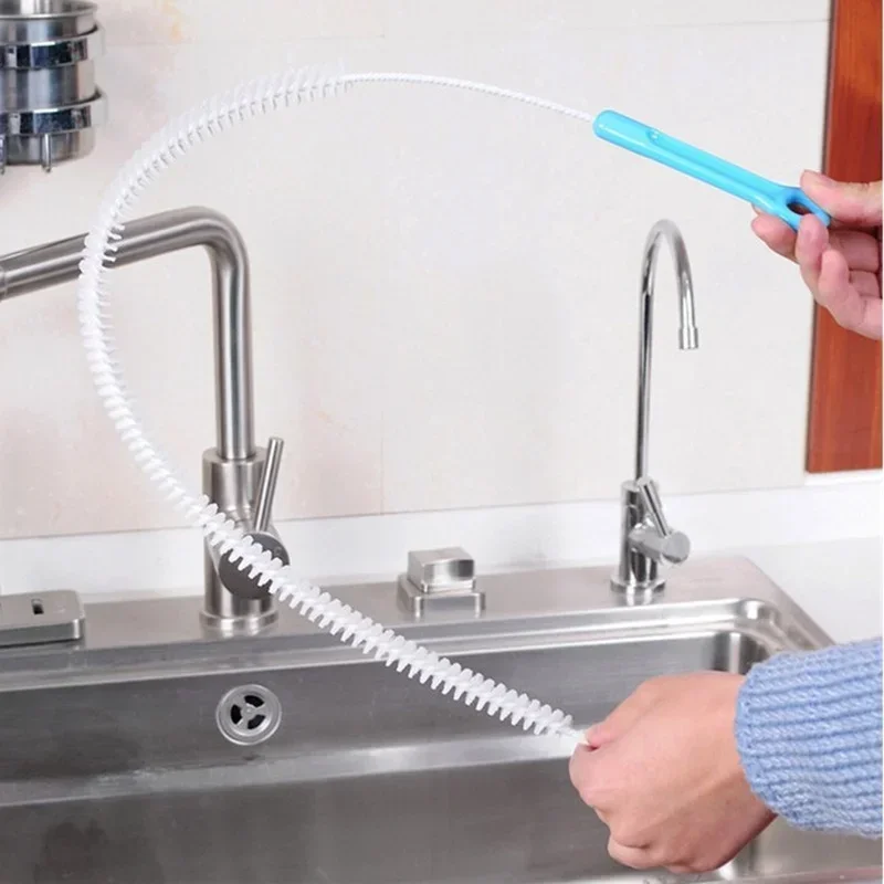 New Pipe Cleaning Brush Sewer Sink Flexible Unblocker Drain Cleaning Cleaner Clog Hole Remover Household Tools Home Supplies