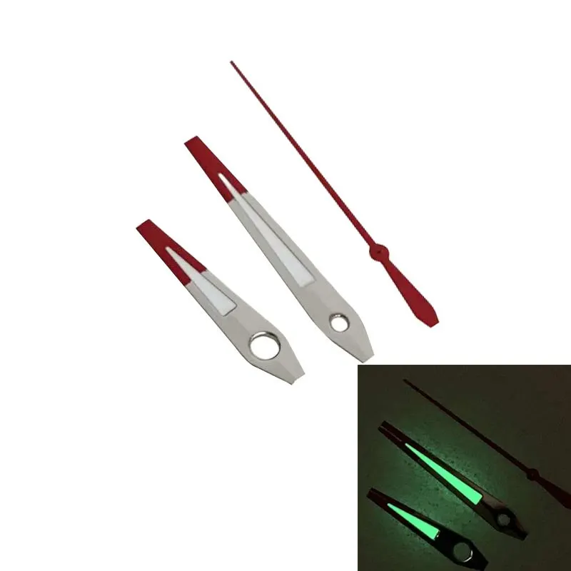 

Mod Green Luminous Watch Pointer Silver Red Needle Hands Fits for NH35 NH36 4R 7S Mechanical Automatic Movement