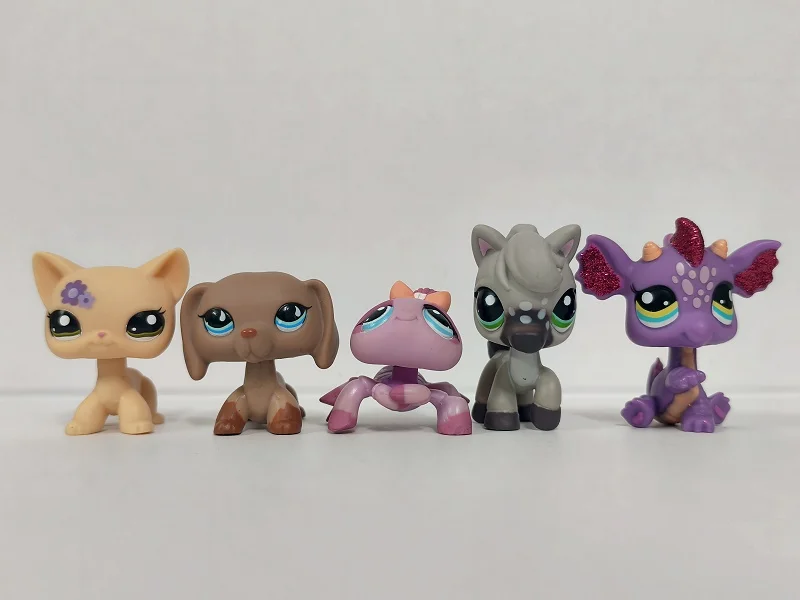 5 шт./лот LPS фигурка кошки, лошади, паука # 1962 # Мини-автомагазин 518, детская игрушка