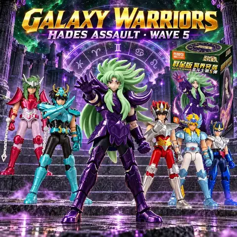 In Stock New Genuine Blokees Galaxy Version Saint Seiya Vol.5 Underworld Assault Anime Action Figure Movable Model Toys