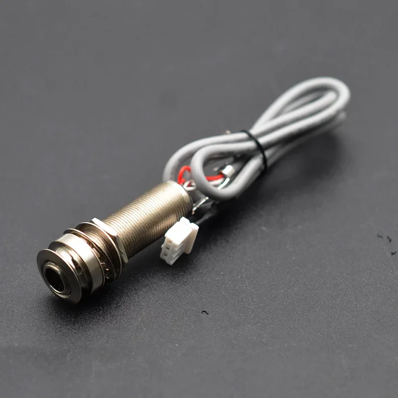 

1/12Pcs Acoustic Guitar Endpin Jack Wire 6.35 Pin Jack Socket 3 Pin Plug